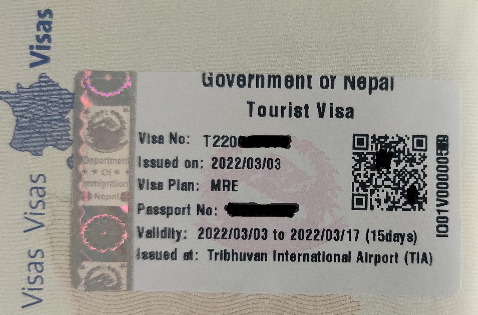 visa touriste népal